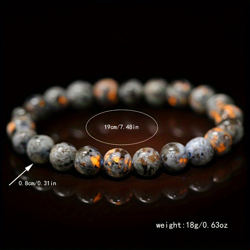1 piece 8mm natural flame stone beaded bracelet,, stylish ornate handmade jewelry accessories